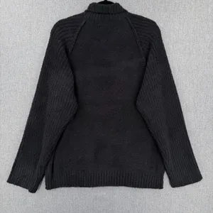 Softies Marshmallow Rib Mock Neck Sweater Black Sz L Plush Cozy Lounge Oversized thumbnail 3