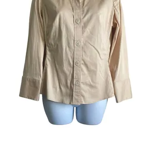 Banana Republic Top Women‎ S Gold Collar V-Neck Long Flared Sleeve Button Up thumbnail 7