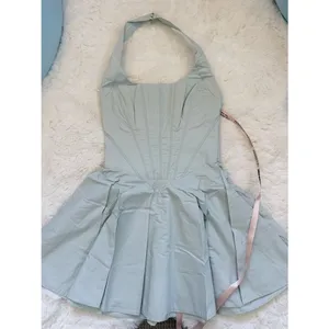 House of CB Halter Fit-and-Flare Mini Dress S - Light Mint thumbnail 4