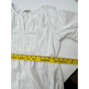 KATE & SAM Tiered Mini Dress Women‎ Size S White Eyelet Ruffle Lace Boho Summer thumbnail 5