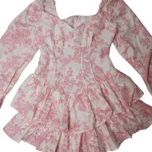 flouncy ruffly girly tiered off the shoulder corset style long sleeve dress xs thumbnail 9