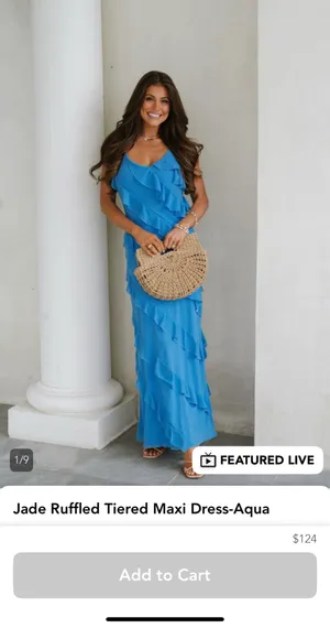 These Three Boutique Blue Ruffle Dress thumbnail 2