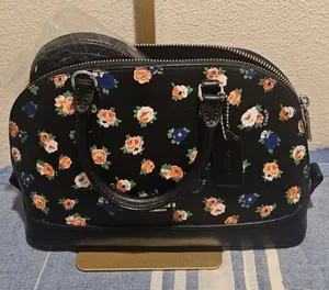 Coach Black Floral Satchel thumbnail 1