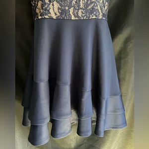 Windsor Juniors Navy Lace & Sequin Bodice Flared Cocktail Party Prom Dress SZ 9 thumbnail 3