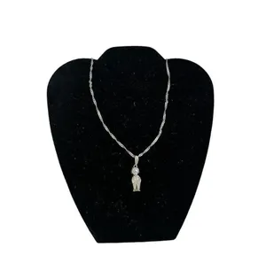 Boy charm necklace pendant 925 marking boy with overalls thumbnail 1