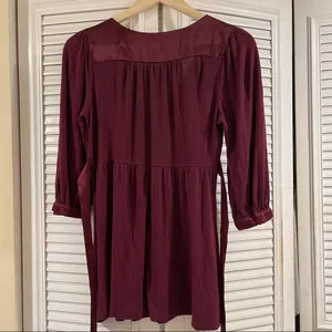 Vintage Y2K Forever 21 Blouse Top Babydoll Ties Shirt Med Satin Boho Drapy thumbnail 7