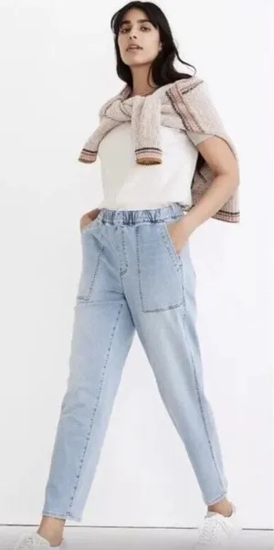 Madewell Light Wash‎ Pull On Relaxed Jeans thumbnail 1