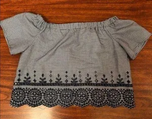 Plaid floral top Size L thumbnail 1