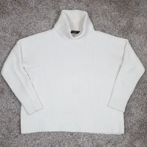 Lauren Ralph‎ Lauren Black Label Wool Cream Waffle Knit Turtleneck Sweater XL thumbnail 2
