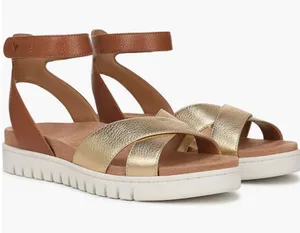NEW $145 Vionic Uptown Merced Platform Sandal 6 M, GOLD Leather thumbnail 1