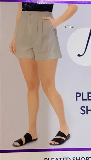Joie Women's Pleated High-Waist Shorts in Light Tan. Size Medium thumbnail 1
