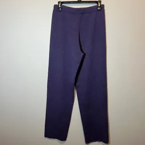 Eileen Fisher Purple 100% Merino Wool Knit Straight Leg Pants Small thumbnail 2