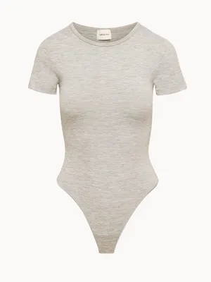 NEW Aritzia Contour Crew Neck Bodysuit Small NWT Oatmeal Heather thumbnail 1