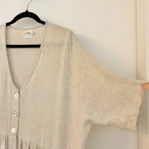 Princess Polly The Sandy Mini Oversized Dress Natural Lower Impact Size S/M thumbnail 5