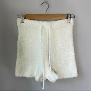 NWT Garage White Soft Fuzzy Shorts thumbnail 2