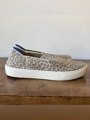 Rothy’s Pebble Spot Slip On Sneakers Womens Size 6.5 Cheetah Leopard Knit Flats thumbnail 3