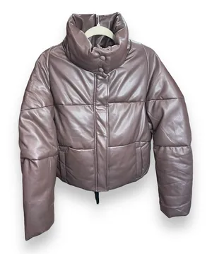 APPARIS Jemma Brown Puffer‎ Coat Size Large Faux Leather NWT thumbnail 1