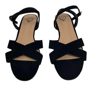 Nubuck Cross Sandals Black Size 8 thumbnail 5