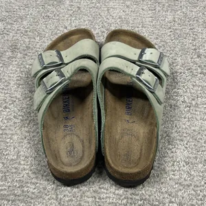 Birkenstock Arizona Leather Sandals Womens 7 Light Green EU 38 Mens 5 thumbnail 10
