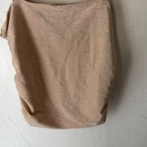 Willow & Root Women's Sparkle‎ Rhinestone Strap Ruched Tank Top Champagne Small thumbnail 5