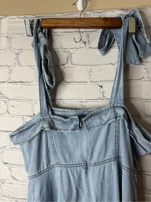Unbranded Light Blue Denim Tie-Shoulder Dress size large thumbnail 6