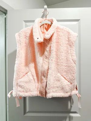 These Three Boutique Pink Sherpa vest thumbnail 3