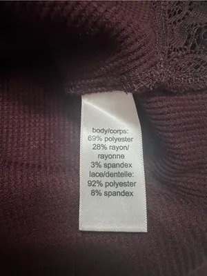 Maurices Lace-Trim Cowl Neck Tunic - Burgundy thumbnail 5