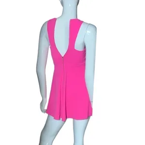 NBD Revolve Believe‎ Me Dres high neck cut out mini neon pink halter small thumbnail 6