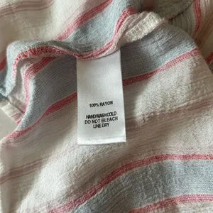 Lulu’s long sleeve, tie front crop top pin, blue, white stripes size m thumbnail 4