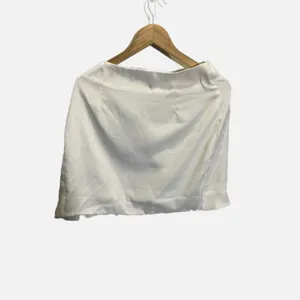4SI3NNA White Shimmer Wrap Mini Skirt with Side Tie Detail Womens Size‎ Medium thumbnail 4