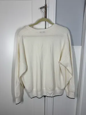 Madewell Merino Wool Pullover Sweater ivory & black trim size large capsule 2025 thumbnail 6