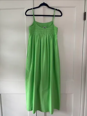 ZARA Green Maxi Dress with pockets thumbnail 2