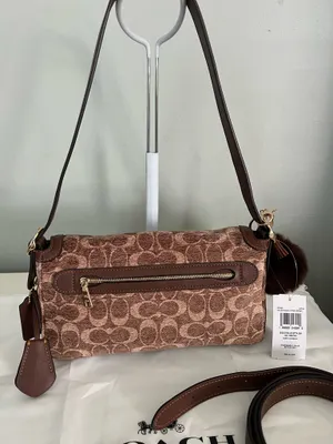 Coach Etta Small Flap Shoulder Bag In Signature Chenille With Matching Wallet thumbnail 3