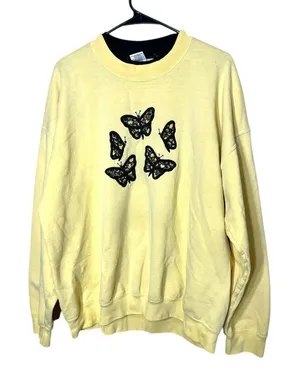 Grandma Cottagecore Butterfly Crewneck‎ Sweatshirt Pullover Size XL thumbnail 1