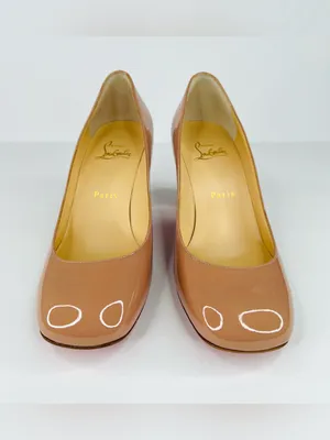 Christian Louboutin Cadrilla 70mm Block Heel Nude Patent Leather Pumps EU 36.5 thumbnail 3