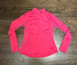 Pink long sleeve ASICS workout zip up   thumbnail 1
