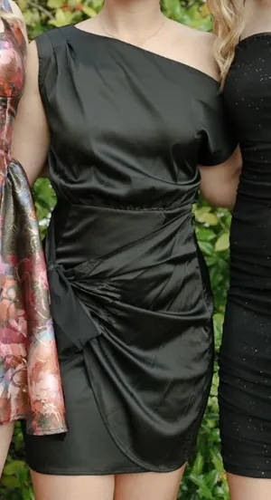 Black Satin Semi Dress thumbnail 2