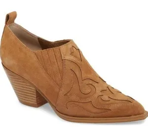 Marc Fisher Charly Suede Western Booties Size 6M thumbnail 1