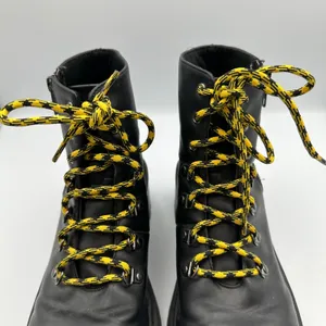 Skechers Platform Ankle Boots Black Yellow Lace Up Combat ChunkyWomen 7.5 Grunge thumbnail 3