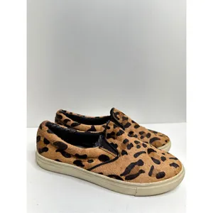 Steve Madden Sneakers Womens Size 7B Leather Upper Cow Hair Leopard Print‎ thumbnail 3