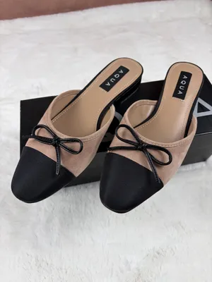 AQUA Ballet Snip Toe Flats NEW Black/Nude 6 thumbnail 4