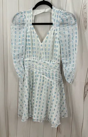 For Love & Lemons Women’s Small June Mini Dress Short Aqua thumbnail 1