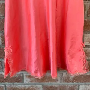 Victoria’s Secret Slip Dress Lingerie Medium Hot Pink Nightie Satin Lace Barbie thumbnail 6