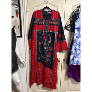 MSM Floral Embroidered Boho Maxi Dress Cottagecore Indie Retro Folk Whimsy‎ thumbnail 2