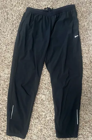 Nike Black Drawstring Athletic Pants with Mesh Liner thumbnail 1