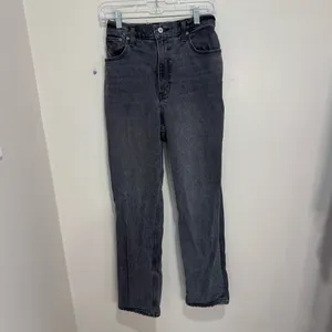 Abercrombie & Fitch Curve Love 90s Straight Ultra High Rise Jeans Black 28‎ 6R thumbnail 3