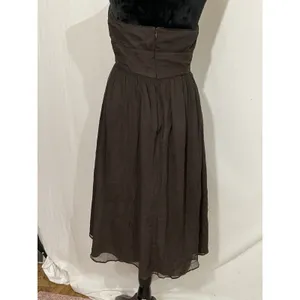 J. Crew 6 Juliet Brown Silk Chiffon Sleeveless Cocktail Dress thumbnail 2
