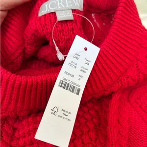 J Crew Red Cable Knit Sweater size small new‎ thumbnail 6