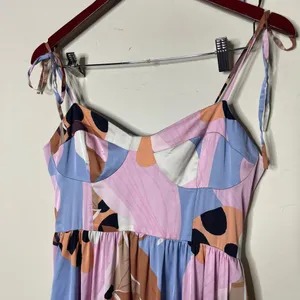 Hutch Arielle Maxi Spaghetti Strap Dress in Peri Floral Geo pink blue sz 8 thumbnail 11