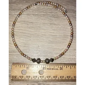 Multicolor pearl style beaded choker necklace thumbnail 3